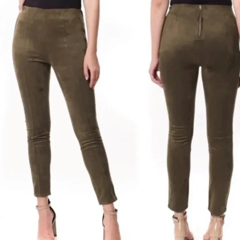 BLANKNYC high rise Faux Suede Pants Size 31 Stretch Slim Fit Leggings Ankle Chic